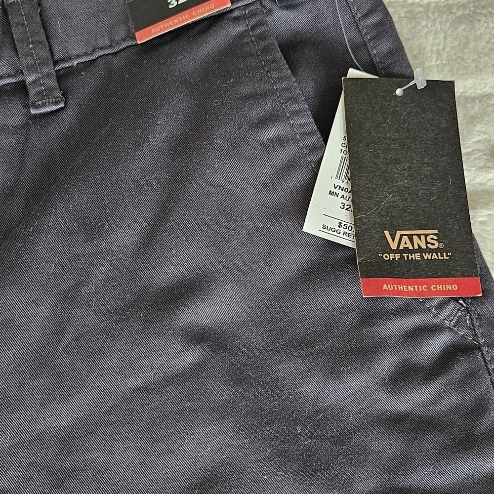 Brand New W Tags Vans Men's Off the Wall Walter 2-B Shorts Gray Chino Men's 32 - Picture 3 of 6